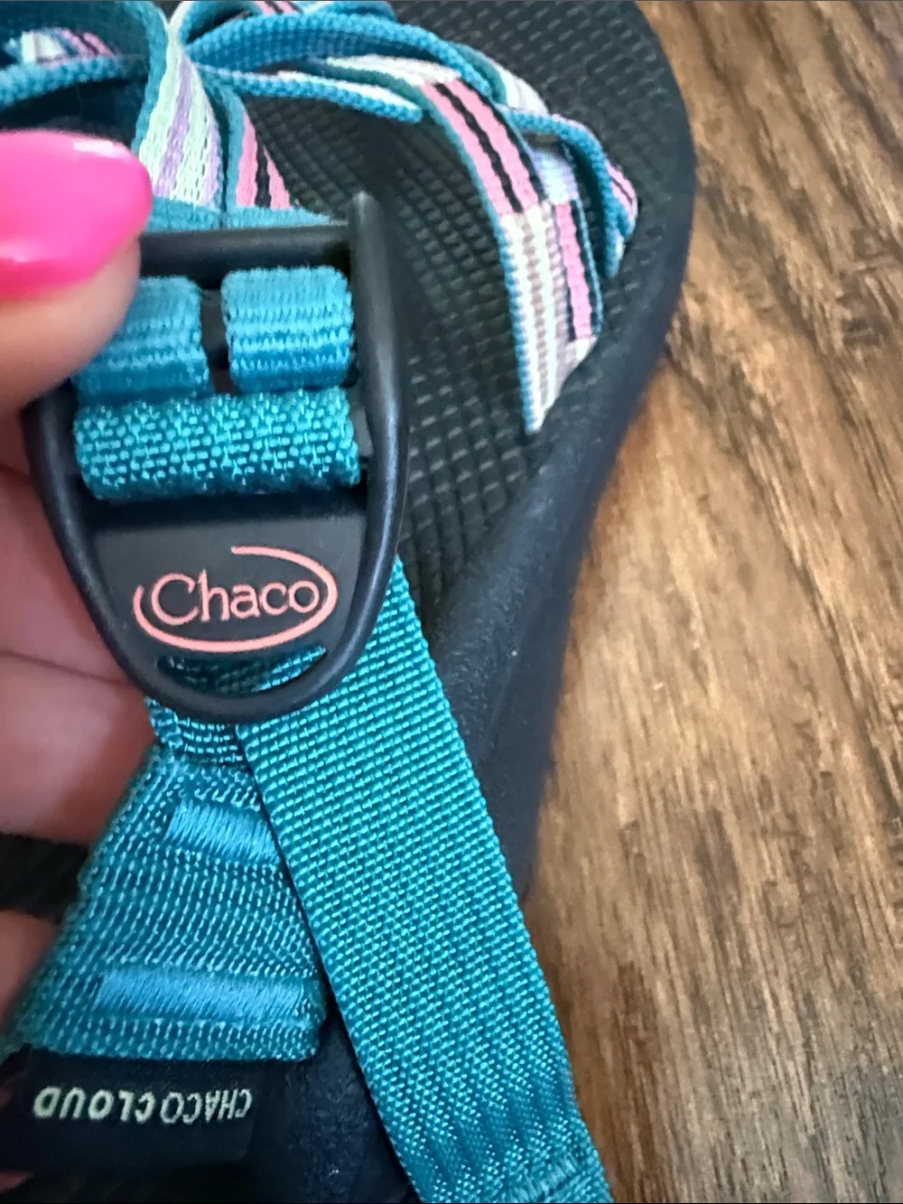 Chaco ZCloud X2 Line Hang Teal Sandals, size 8
